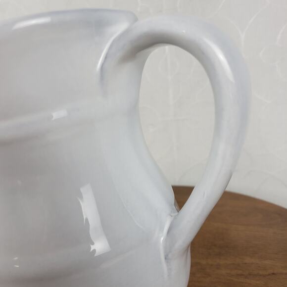 ARHAUS TABLE Water Pitcher 8" White Pottery Ceramic Vase Home Kitchen Portugal - Picture 4 of 16